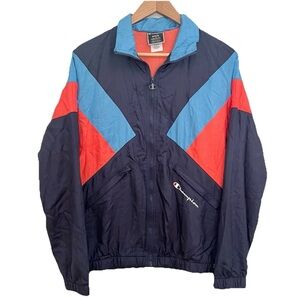 Champion Colorblock 90s Y2K Windbreaker Full Zip Jacket Adult Medium Nylon Retro